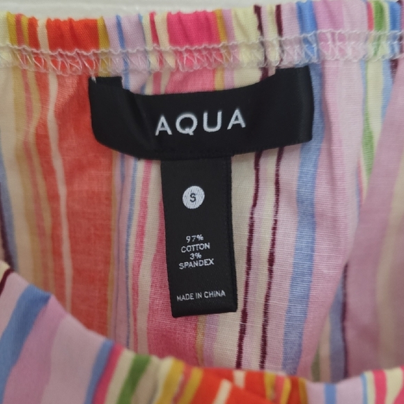 Aqua Colorful Striped Button-Up Top Size S - Picture 3 of 5